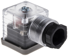 Złącze zaworu elektromagnetycznego A 3P+E 12 V DC Żeński LED: Tak dławnica PG11 Montaż na kablu RS PRO