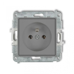 ICON Mechanizm gniazda pojedynczego z uziemieniem 2P+Z (bez przesłon torów prądowych) szary mat 27IGP-1z
