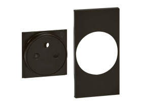 LIVING NOW Plakietka gniazda płaskiego 2P+Z - 2 moduły - czarna KG55F LEGRAND