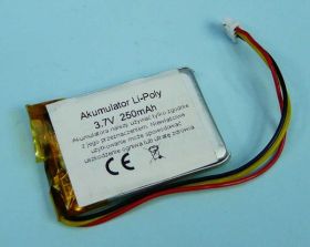 250mAh 3,7V Li-PO 3-PIN 36x24x5mm