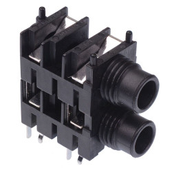 6.35mm Mono PCB Dual StackJack Socket FCR1116