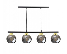 Lampa wisząca nowoczesna 4xE27 MINOR BLACK/GOLD LONG