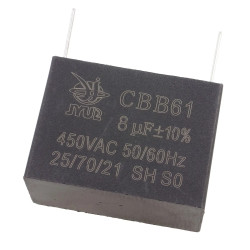 Kondensator rozruchowy do silnika 8uF 450VAC CBB61 do druku