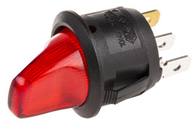 Przełącznik Wł.-wył. średnica wycięcia 20.2mm SPST RS PRO Montaż panelowy długość przełącznika 16mm