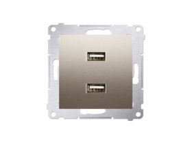 SIMON 54 Ładowarka 2 x USB (moduł) 2.1 A 5V DC 230V złoty mat DC2USB.01/44 KONTAKT SIMON