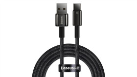 Baseus Tungsten Gold Kabel Usb-A - Usb-C 480Mb/S 100W 2M Czarny (Cawj000101)