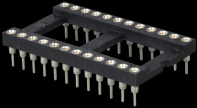 IC socket, 24-pin, super flat, turned, gold-plated