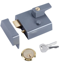 Yale Locks P1 Double Security Nightlatch 60mm Backset DMG Dark Grey Finish Visi