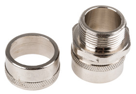 Łącznik do kanałów kablowych Adaptaflex gwint M25 25mm Złącze proste Mosiądz IP40 Srebrny