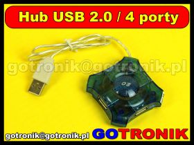 Hub USB 2.0 / 4 porty / niebieski