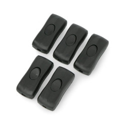 Przełącznik przelotowy kołyskowy PP15 230V - czarny - 5szt.