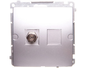 Simon Basic Gniazdo antenowe typu F pojedyncze srebrny mat BMAF1.01/43