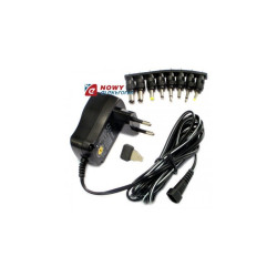 Zasilacz imp.uniw. 3V-12V 600mA 3/4,5/6/7,5/9/12VDC, 8 końców.