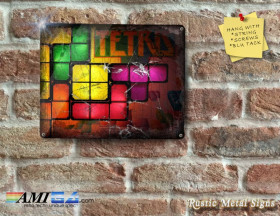 Tetris Inspired - Retro Games Plaque - Metal Sign