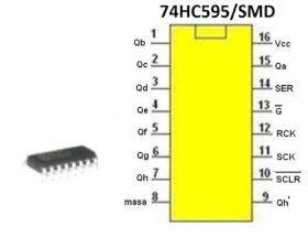 Układ cyfrowy 74HC595/SMD