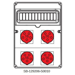 Rozdzielnica 4x5x16A INA=32A IP54 SB-129206-S0010-54
