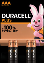 PLUS-AAA K4 Duracell Plus, alkaline battery, AAA (Micro), 4 pack