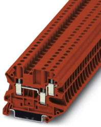 Through terminal block, screw connection, 0.14-6.0 mm², 3 pole, 32 A, 6 kV, red, 3044365