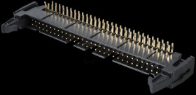 Pin connector, 60-pin, with interlock, angled