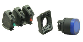 Kompletny układ przycisku 1 NO + 1 NC średnica wycięcia 22.5mm RS PRO