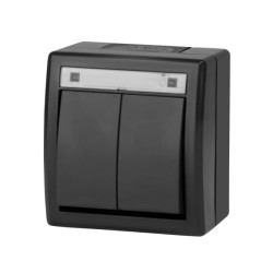 AQUANT 2K łącznik natynkowy świecznikowy IP55 antracytowy 5002-17