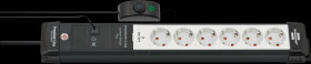 1951560102 Power strip, 6-way, hand/foot switch, 3 m, black/grey