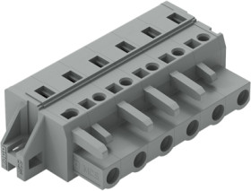 Socket header, 6 pole, pitch 7.5 mm, angled, gray, 231-206/031-000