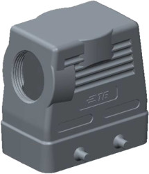 Housing, size HB16, die-cast aluminum, M32, angled, clip locking, IP65, T1230160132-100