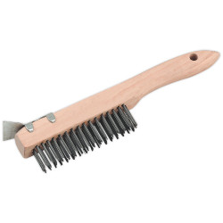 Sealey WB03 Wire Brush with Steel Fill and Scraper 260mm