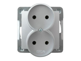 IMPRESJA Gniazdo podwójne moduł bez ramki srebro GP-2YR/m/18 OSPEL