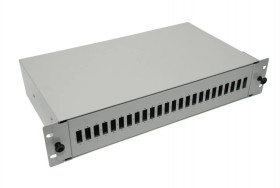 Przełącznica światłowodowa 2U/19, 24xSC Duplex, wysuwana na rolkach, szara