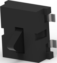 Short-stroke pushbutton, 1 Form A (N/O), 1 mA/12 VDC, unlit , actuator (black), 40 g, SMD, 2331372-1