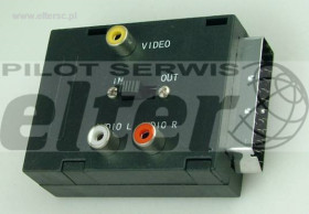Scart adaptor IN wt-gn scart 3xCINCH z przeł.