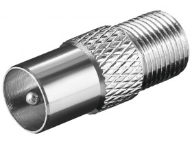 Adapter F: gniazdo F wtyczka koncentryczna cynkowa wtyczka adaptera