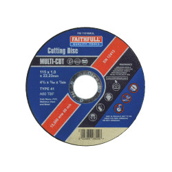 Faithfull FAI11510MUL Multi-Purpose Cutting Discs 115 x 1.0 x 22.23mm (Pack 10)