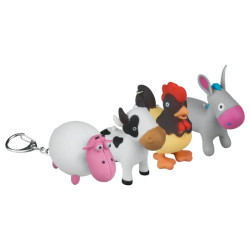 Latarka LED brelok z dźwiękiem – zwierzaki: kurczak, krowa, osioł, owca