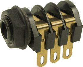 Cliff CL12207 Złącze męskie jack 6,35 mm złącze żeńskie do wbudowania poziomego Ilość styków: 3 stereo 1 szt.
