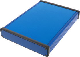 Aluminum enclosure, (L x W x H) 220 x 165 x 31 mm, blue, IP54, 1455R2201BU