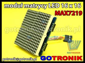 Moduł wyświetlacza matrix 16x16 sterowanego układem MAX7219