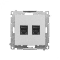 Simon 55 Gniazdo telefoniczne podwójne RJ12 (moduł) Aluminium mat TF2.01/143