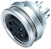 Panel socket, 8 pole, solder cup, screw locking, straight, 09 0474 00 08