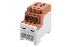 Blok rozdzielczy DBR 200A (1x70,1x35 / 6x16) Al/Cu - brązowy