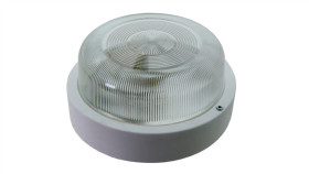 Oprawa Vegas, E27, 100W, Biała-Polipropylen, Klosz Przeźroczysty-Szkło, Ip44...