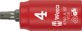 Klucz nasadowy trzpieniowy 8740 A VDE HF Zyklop, izolowany, 1/4, z funkcją przytrzymywania do śrub z gniazdem sześciokątnym, 4 x