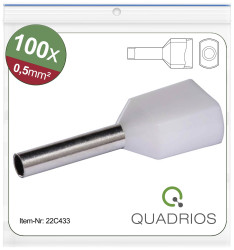 Quadrios 22C433 Podwójna końcówka 22C433, z częściową izolacją , 0.5 mm², 1 zest.