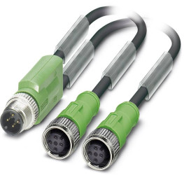 Kabel do czujników/elementów wykonawczych Phoenix Contact SAC-4P-M12Y/2X0,3-PUR/M12FS VP 1510722, złącze męskie M12, pro