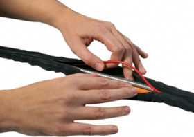 Self-closing protective hose, inside Ø 10 mm, outside Ø 13 mm, PET, black, 170-01002