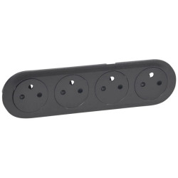 CELIANE Plakietka do gniazda płaskiego 4x2P+Z grafit 067914