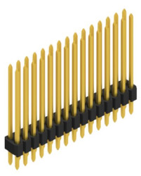 Pin header, 30 pole, pitch 1.27 mm, straight, black, SLVW410530G