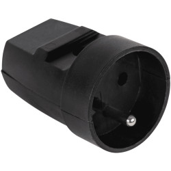 Gniazdo z uziemieniem czarne